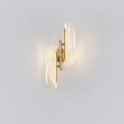 Art Deco Gold Metal and Acrylic LED Wall Sconce Image - 11
