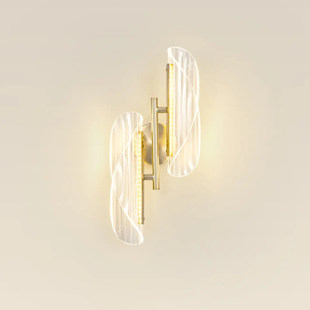 Art Deco Gold Metal and Acrylic LED Wall Sconce Image - 12 | homeyfad
