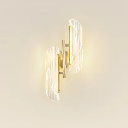 Art Deco Gold Metal and Acrylic LED Wall Sconce Image - 12