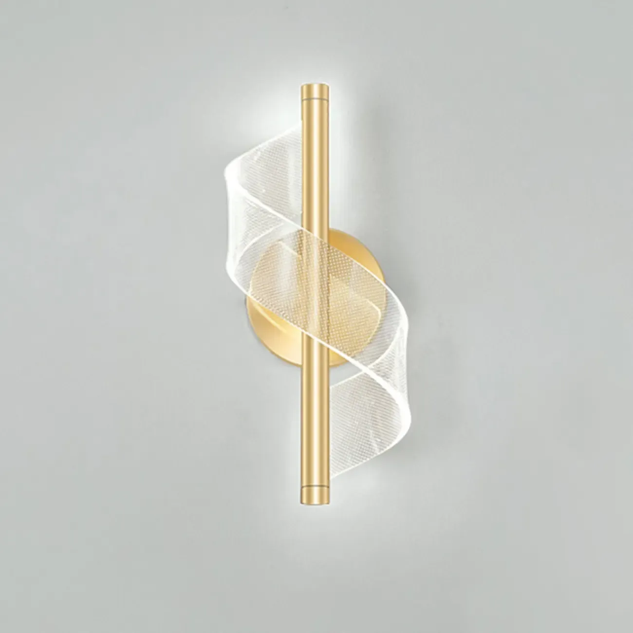 Art Deco Gold Metal and Acrylic LED Wall Sconce Image - 13