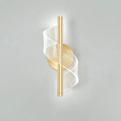 Art Deco Gold Metal and Acrylic LED Wall Sconce Image - 13