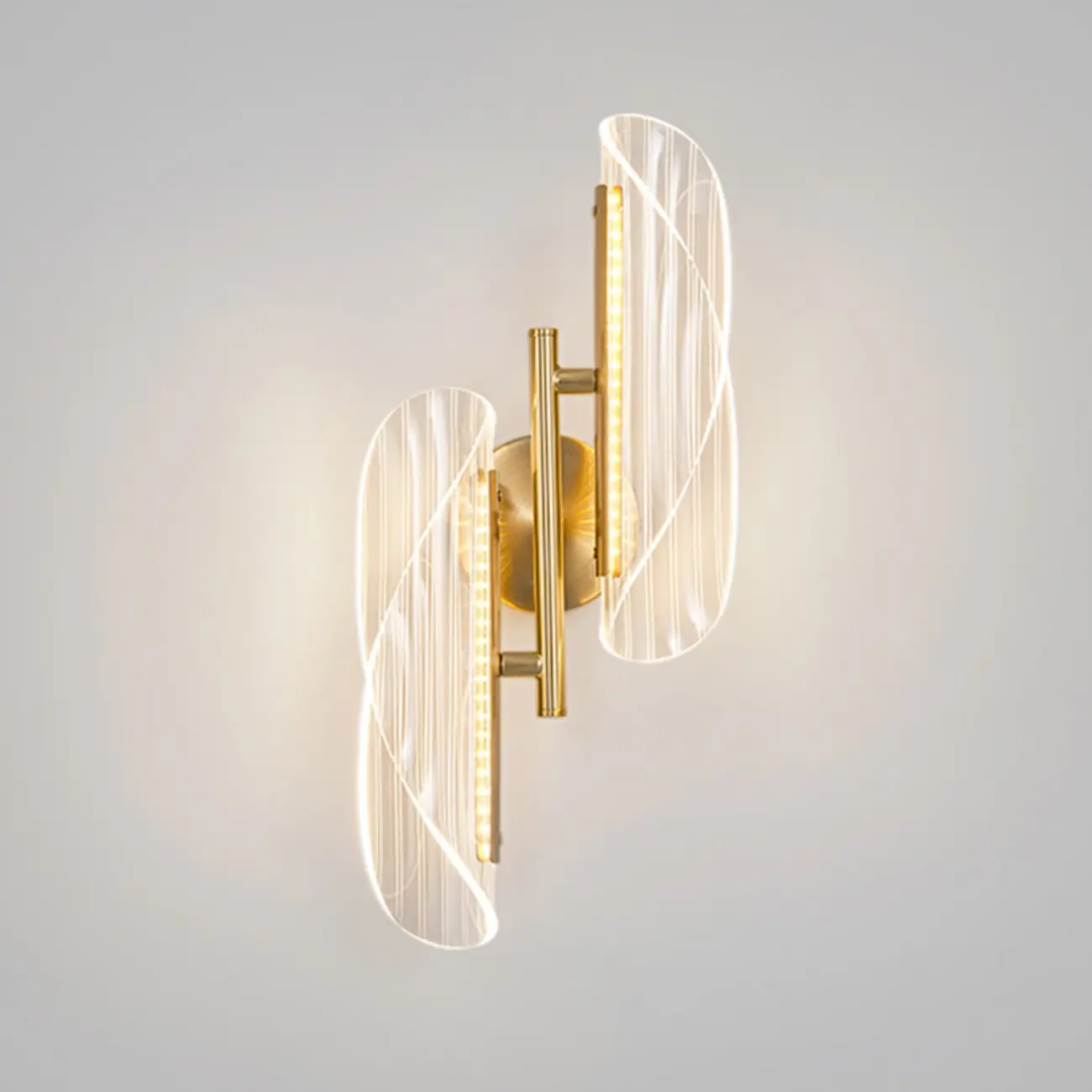 Art Deco Gold Metal and Acrylic LED Wall Sconce Image - 14 | homeyfad