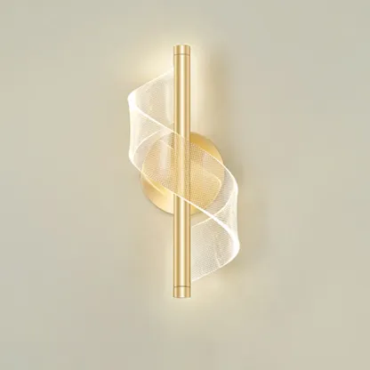 Art Deco Gold Metal and Acrylic LED Wall Sconce Image - 15