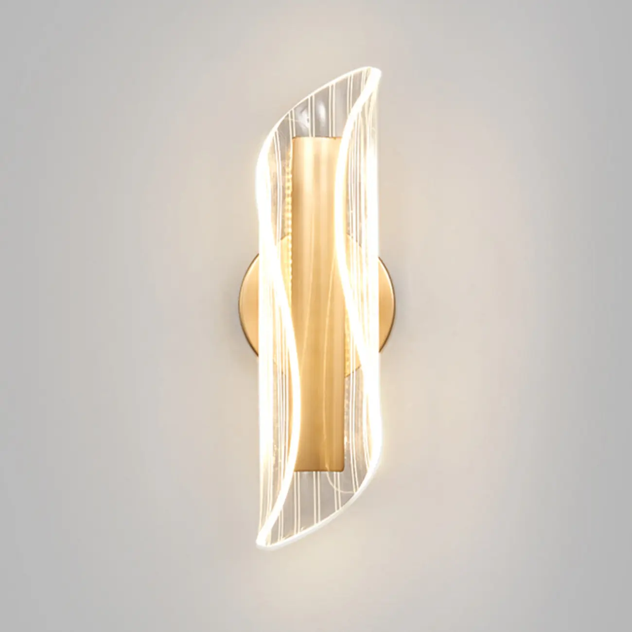 Art Deco Gold Metal and Acrylic LED Wall Sconce Image - 16 | homeyfad