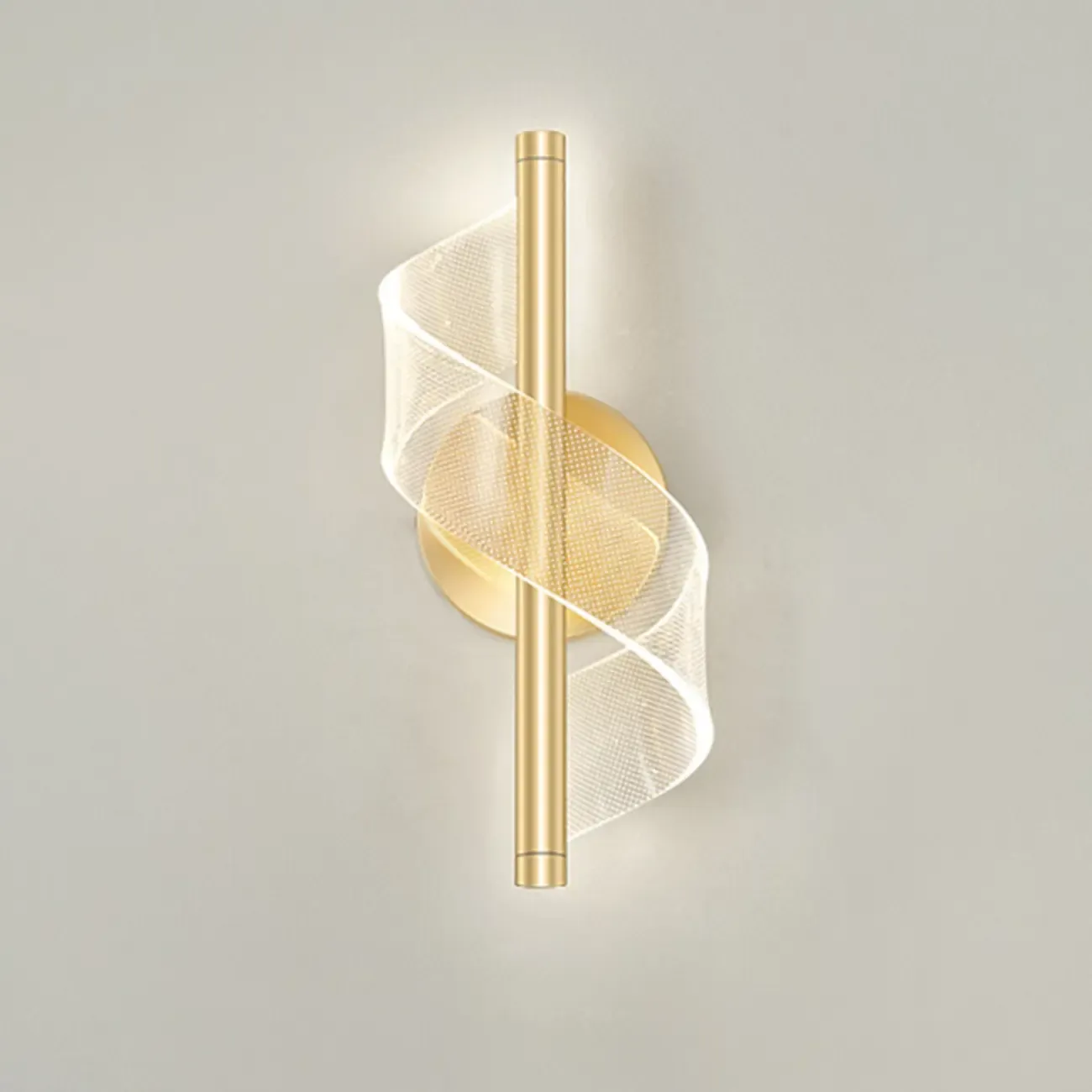 Art Deco Gold Metal and Acrylic LED Wall Sconce Image - 17