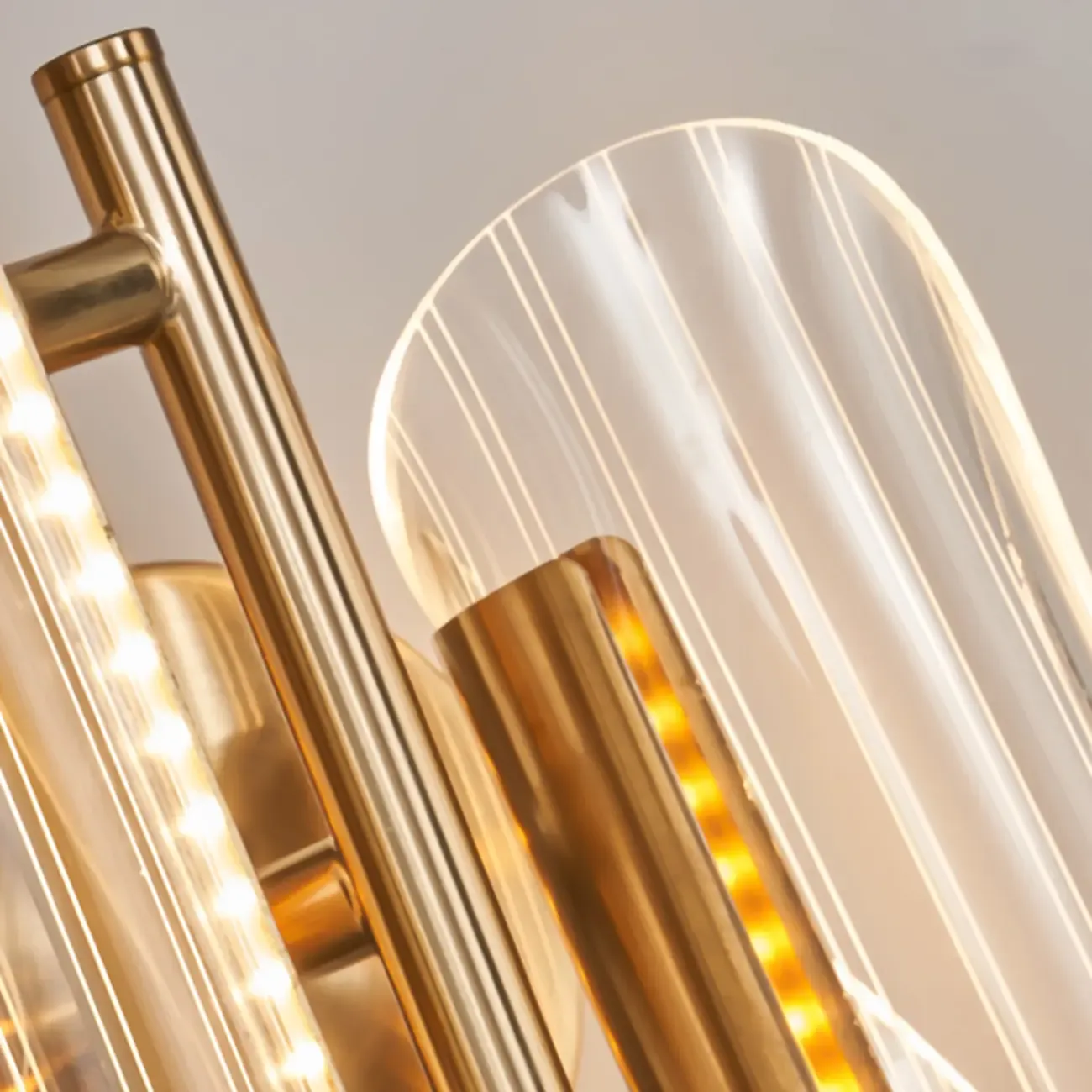 Art Deco Gold Metal and Acrylic LED Wall Sconce Image - 20