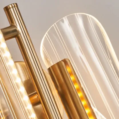 Art Deco Gold Metal and Acrylic LED Wall Sconce Image - 20