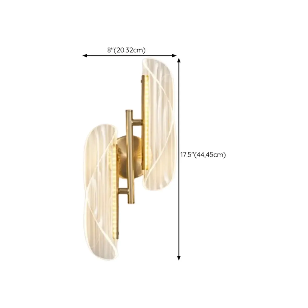 Art Deco Gold Metal and Acrylic LED Wall Sconce Image - 24