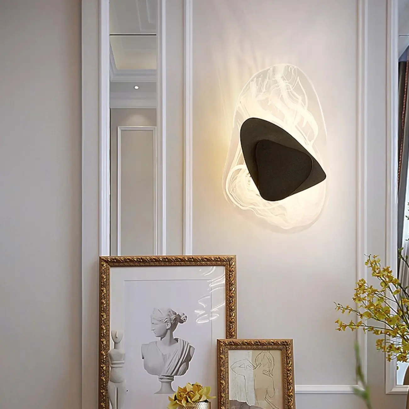 Modern Gold Glass Wall Light with Artistic Design Image - 6 | homeyfad