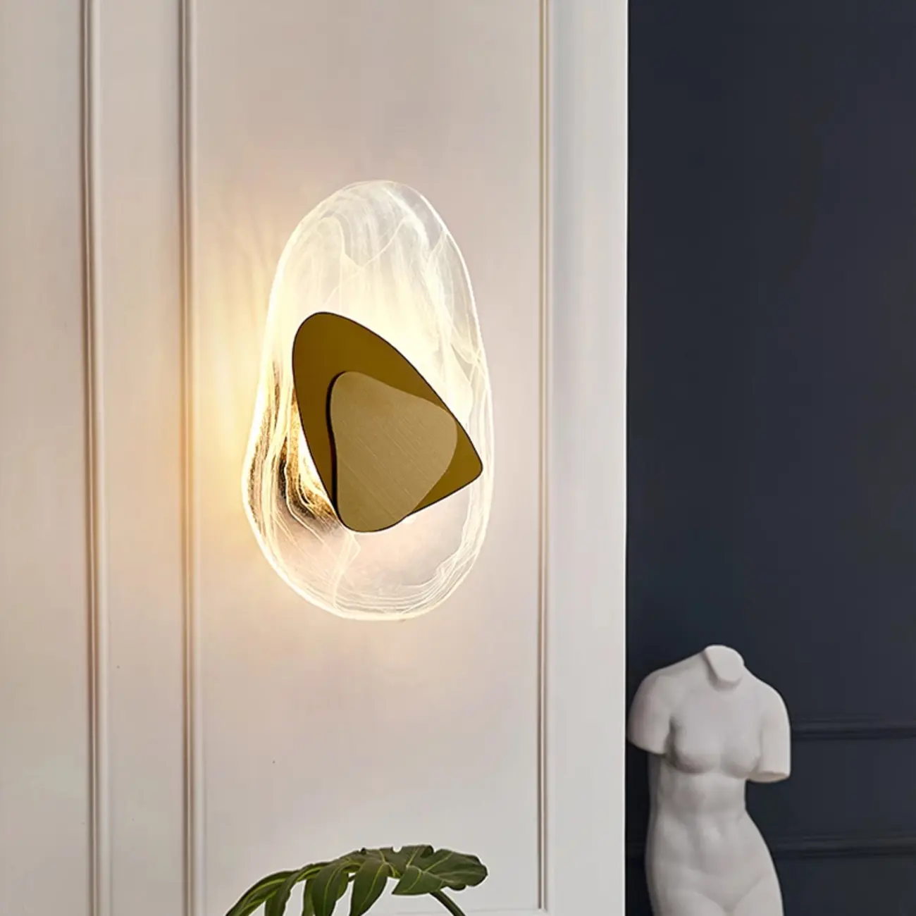 Modern Gold Glass Wall Light with Artistic Design Image - 1 | homeyfad