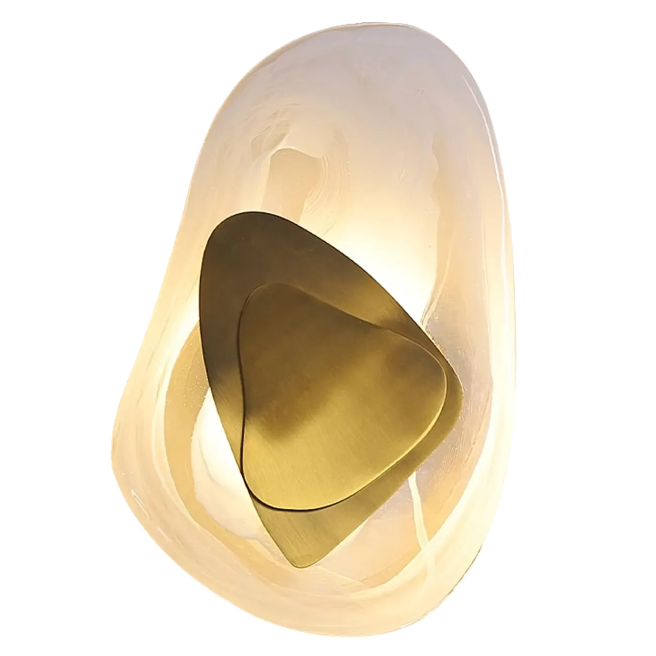 Modern Gold Glass Wall Light with Artistic Design Image - 7