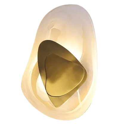 Modern Gold Glass Wall Light with Artistic Design Image - 7