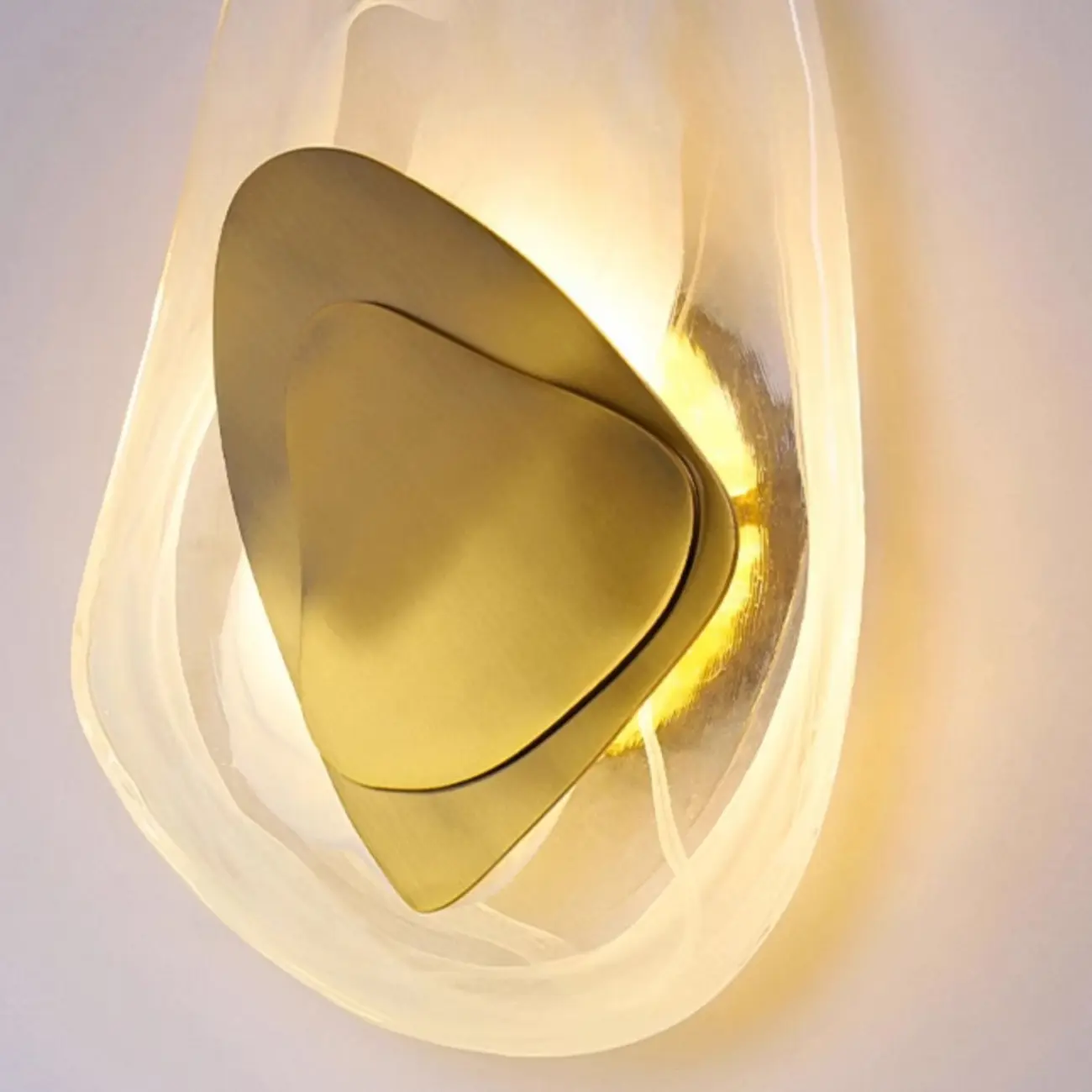 Modern Gold Glass Wall Light with Artistic Design Image - 9 | homeyfad