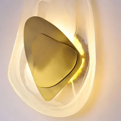 Modern Gold Glass Wall Light with Artistic Design Image - 9