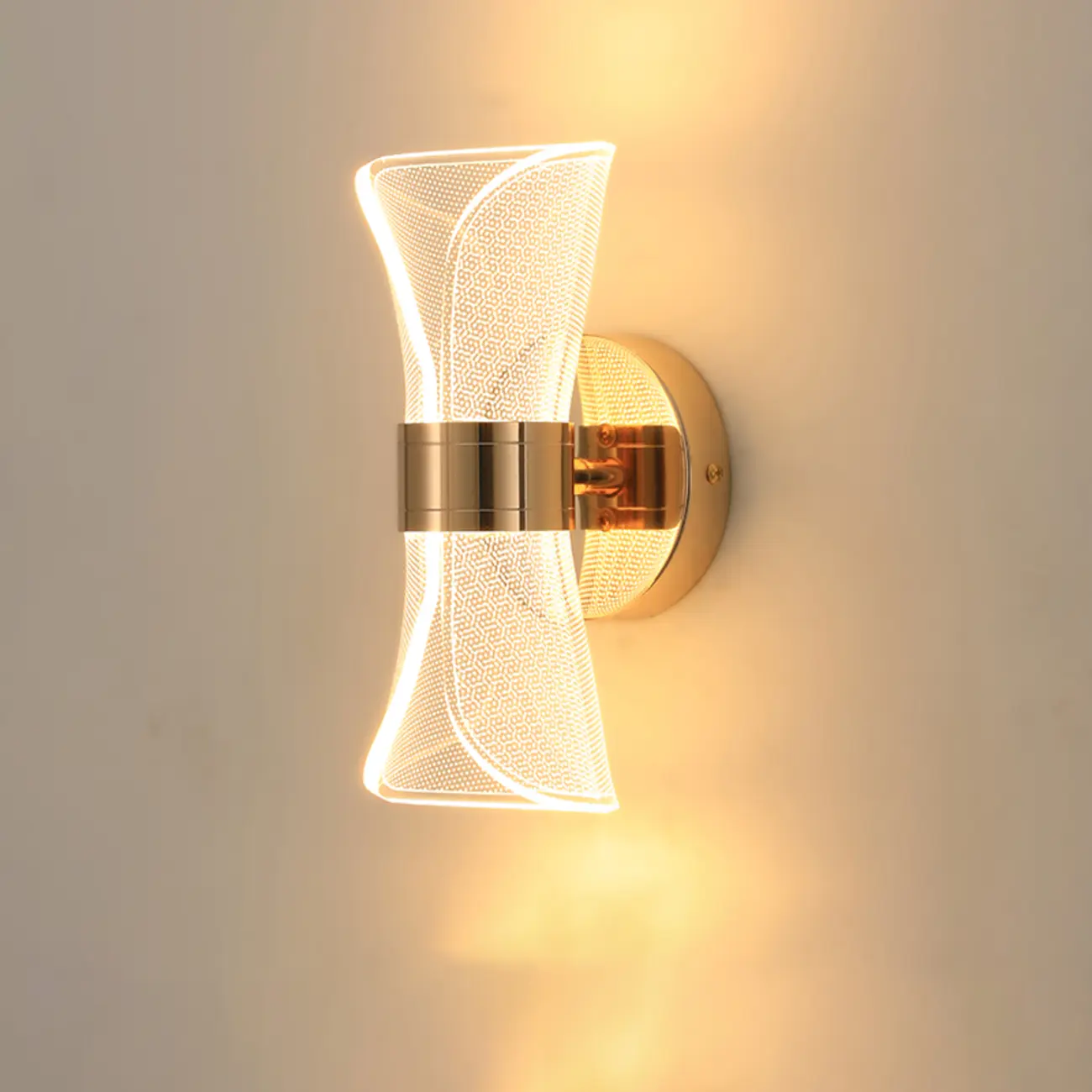 Modern Gold Wall Light with Acrylic Shade for Bedroom Image - 2 | homeyfad