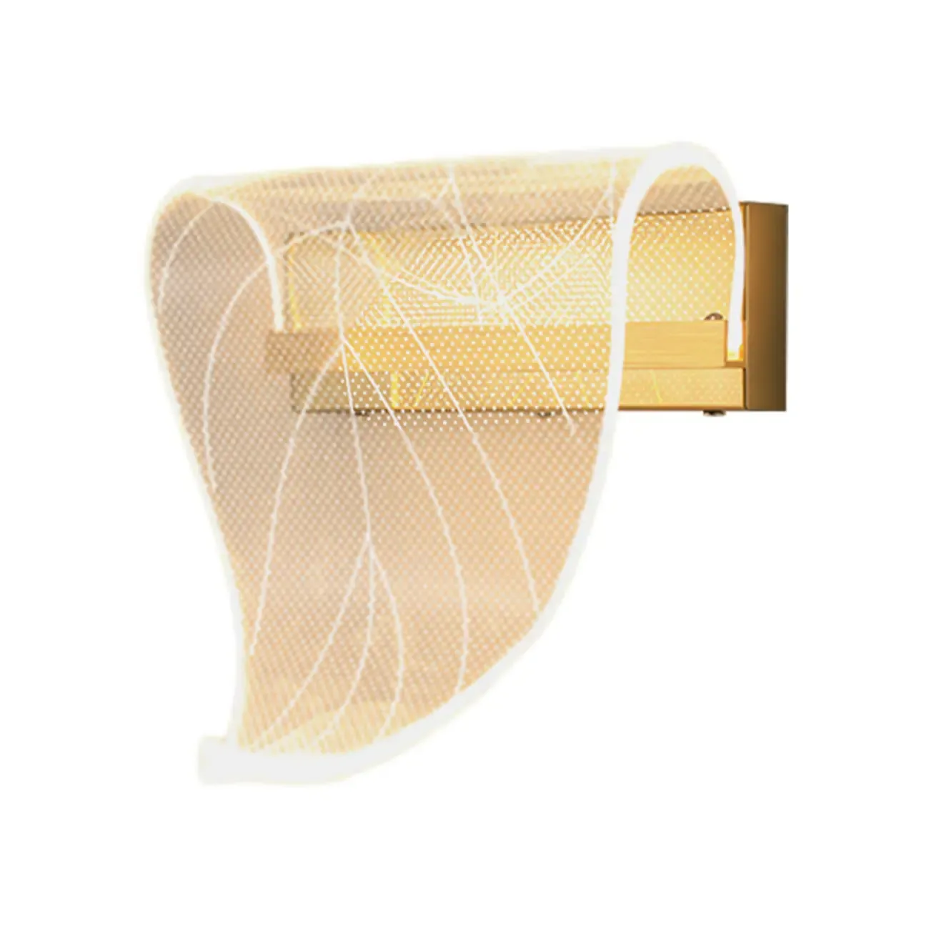 Modern Gold Wall Light with Acrylic Shade for Bedroom Image - 8