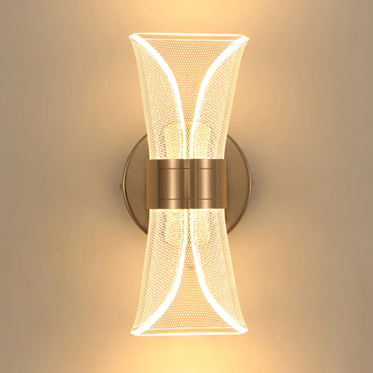 Modern Gold Wall Light with Acrylic Shade for Bedroom Image - 9 | homeyfad