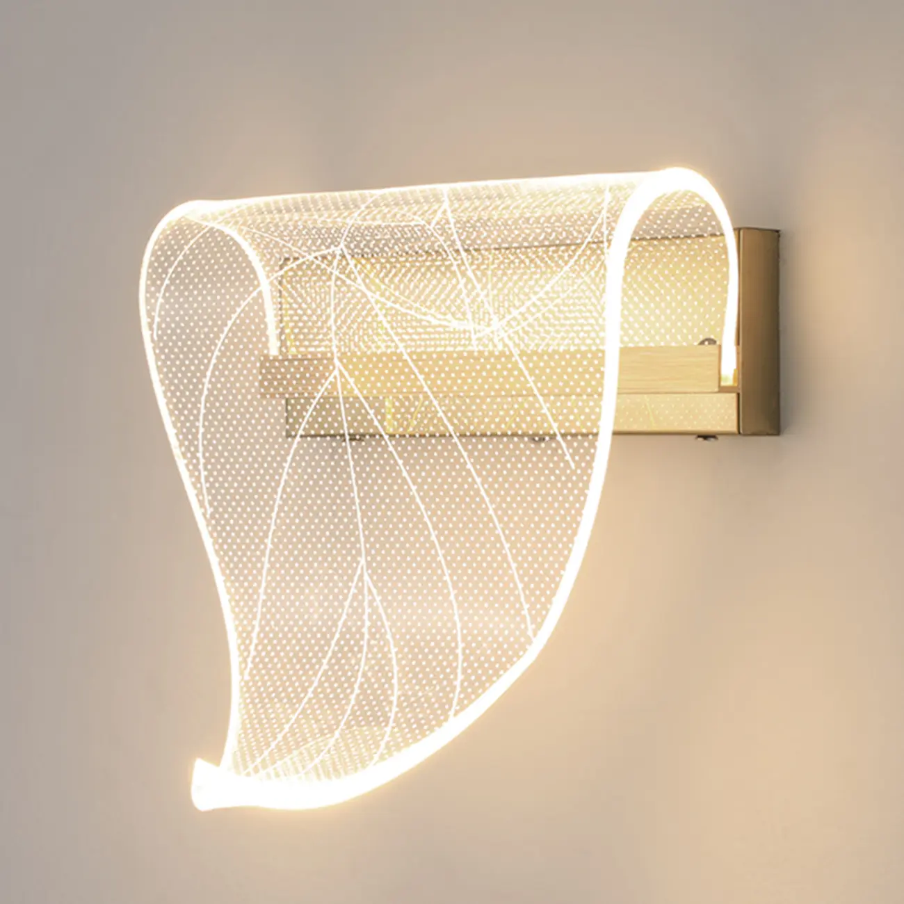 Modern Gold Wall Light with Acrylic Shade for Bedroom Image - 10 | homeyfad
