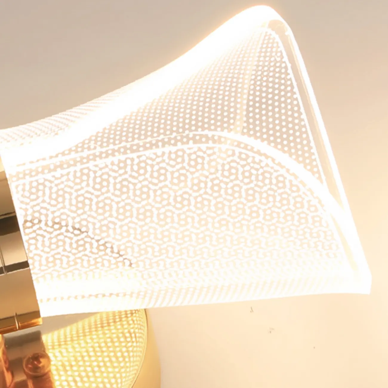 Modern Gold Wall Light with Acrylic Shade for Bedroom Image - 11 | homeyfad