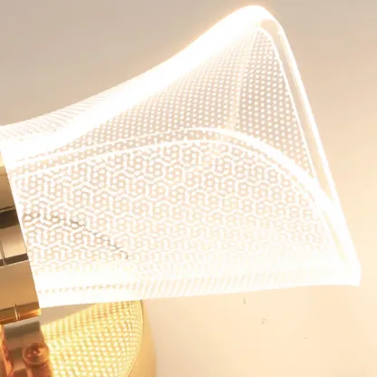Modern Gold Wall Light with Acrylic Shade for Bedroom Image - 11