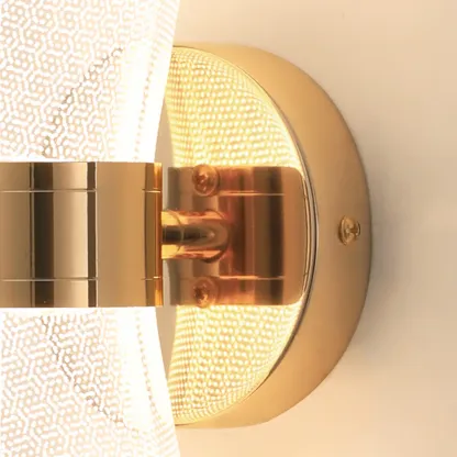 Modern Gold Wall Light with Acrylic Shade for Bedroom Image - 12