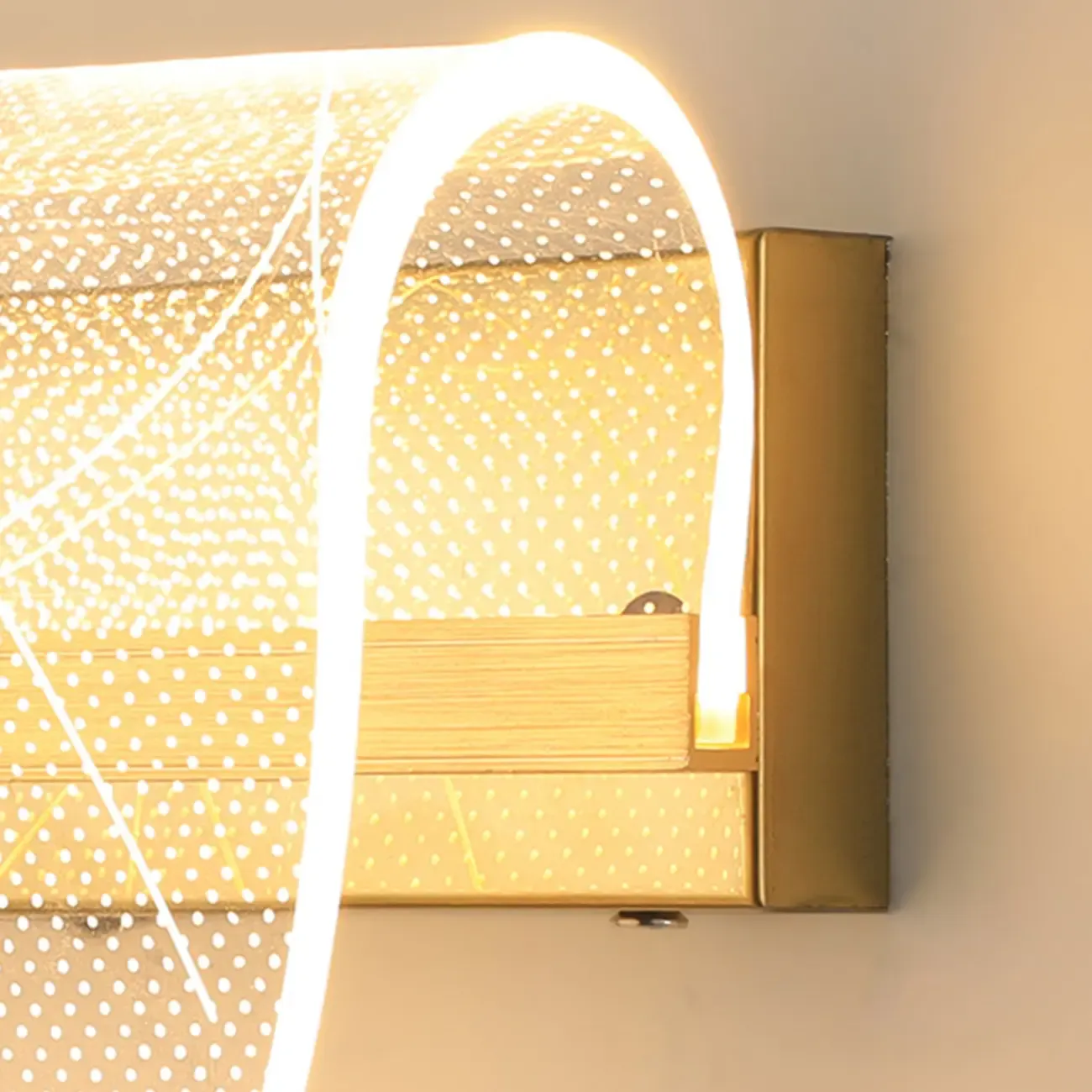 Modern Gold Wall Light with Acrylic Shade for Bedroom Image - 13