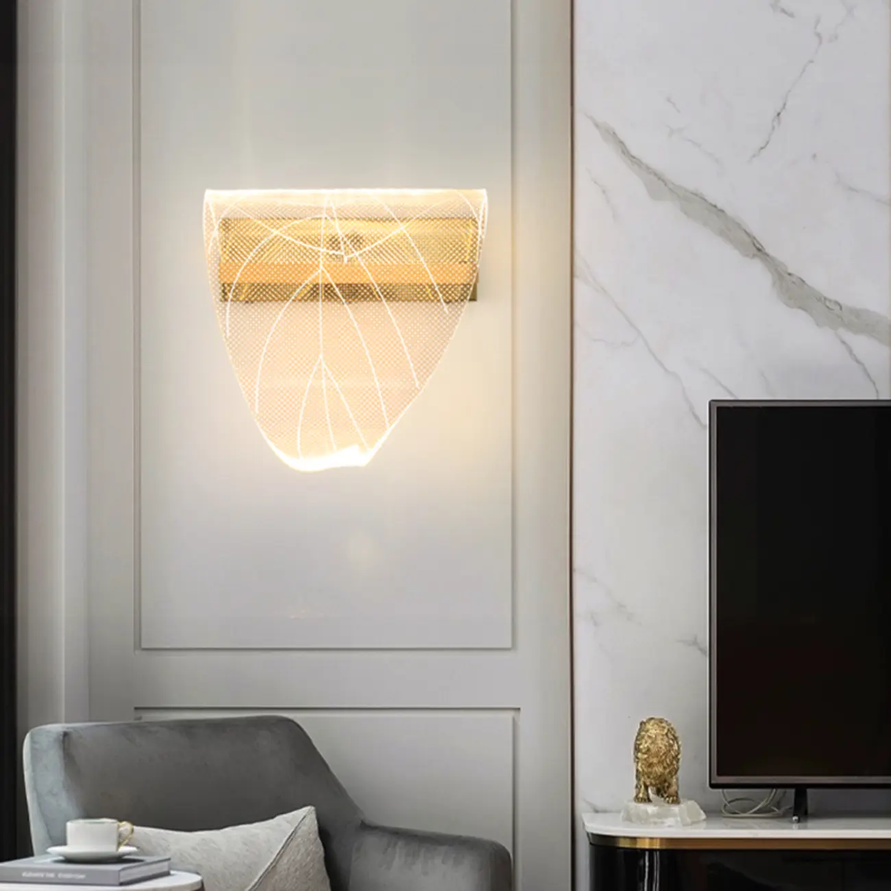 Modern Gold Wall Light with Acrylic Shade for Bedroom Image - 15 | homeyfad