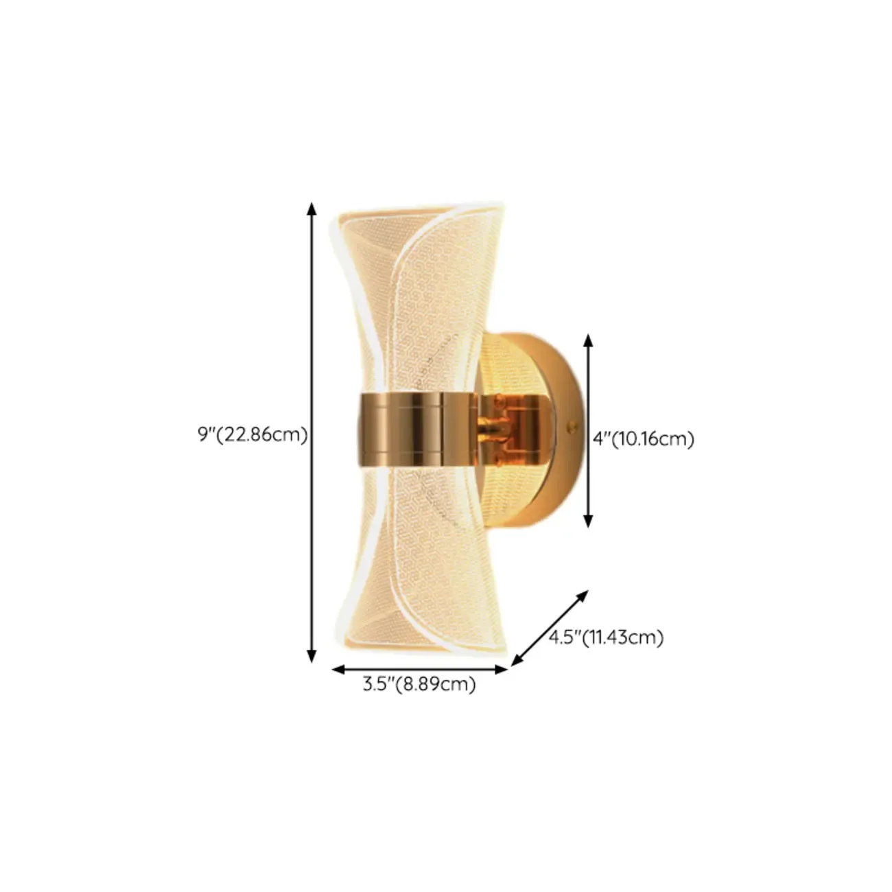 Modern Gold Wall Light with Acrylic Shade for Bedroom Image - 18