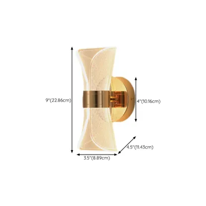Modern Gold Wall Light with Acrylic Shade for Bedroom Image - 18