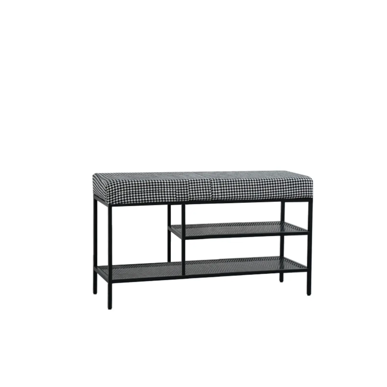 Entryway Metal Shoe Storage Bench with Padded Seat Image - 2 | homeyfad