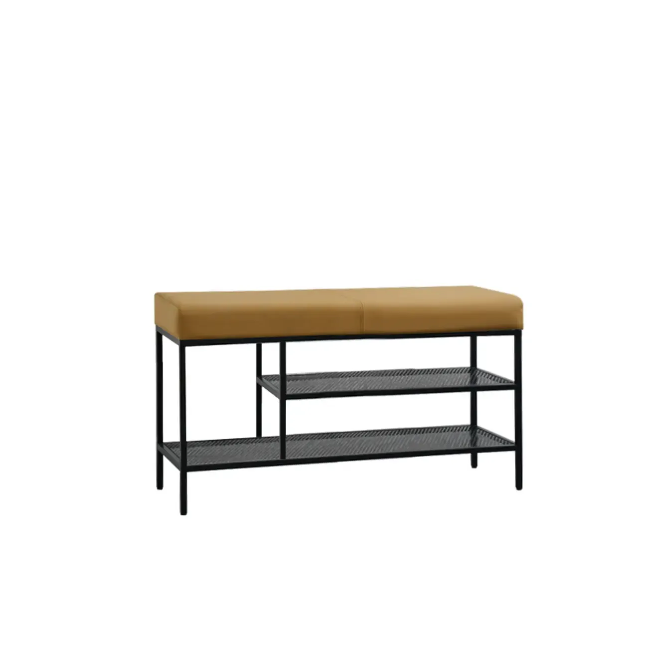 Entryway Metal Shoe Storage Bench with Padded Seat Image - 3