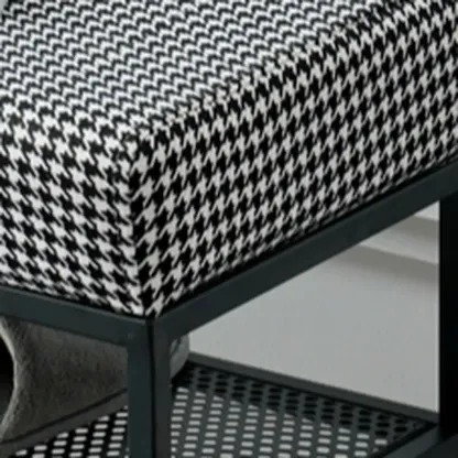 Entryway Metal Shoe Storage Bench with Padded Seat Image - 14