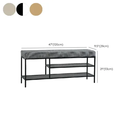 Entryway Metal Shoe Storage Bench with Padded Seat Image - 17
