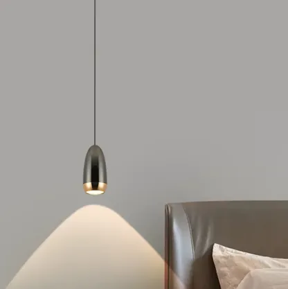 Adjustable Geometric Metal Bedside Pendant Light LED Fixture Image - 1