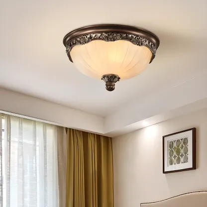 Brown Flush Mount Ceiling Light for Residential Use Image - 3