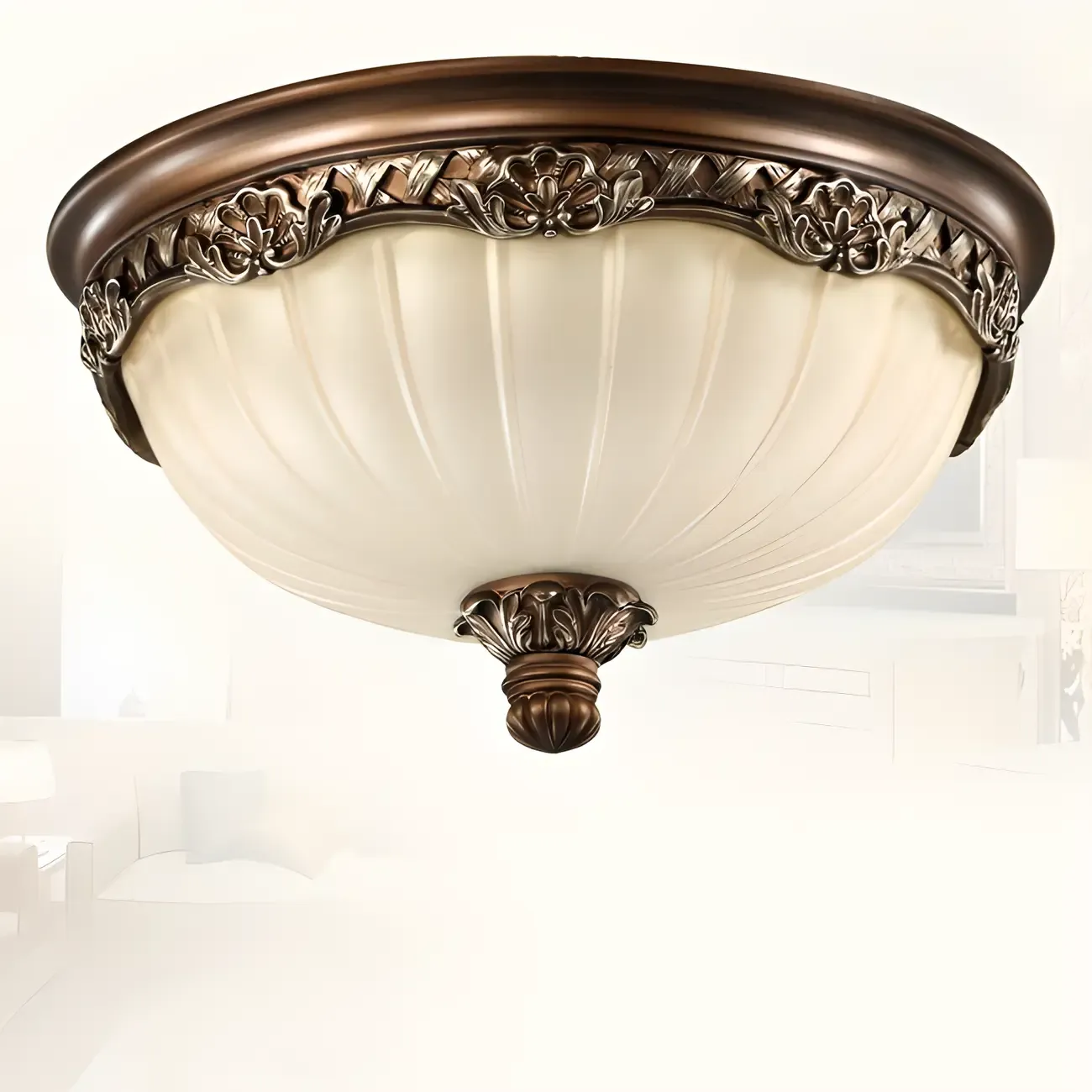 Brown Flush Mount Ceiling Light for Residential Use Image - 10