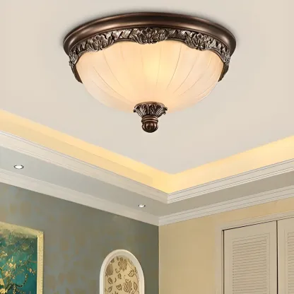 Brown Flush Mount Ceiling Light for Residential Use Image - 5