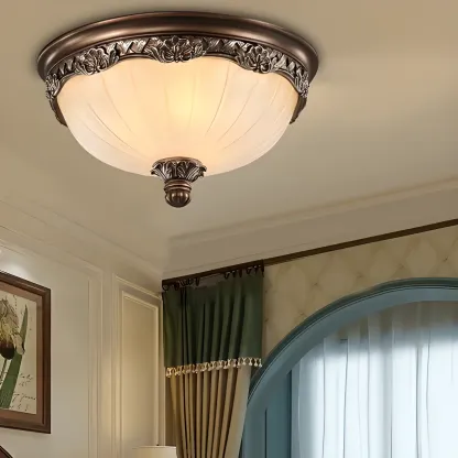 Brown Flush Mount Ceiling Light for Residential Use Image - 6