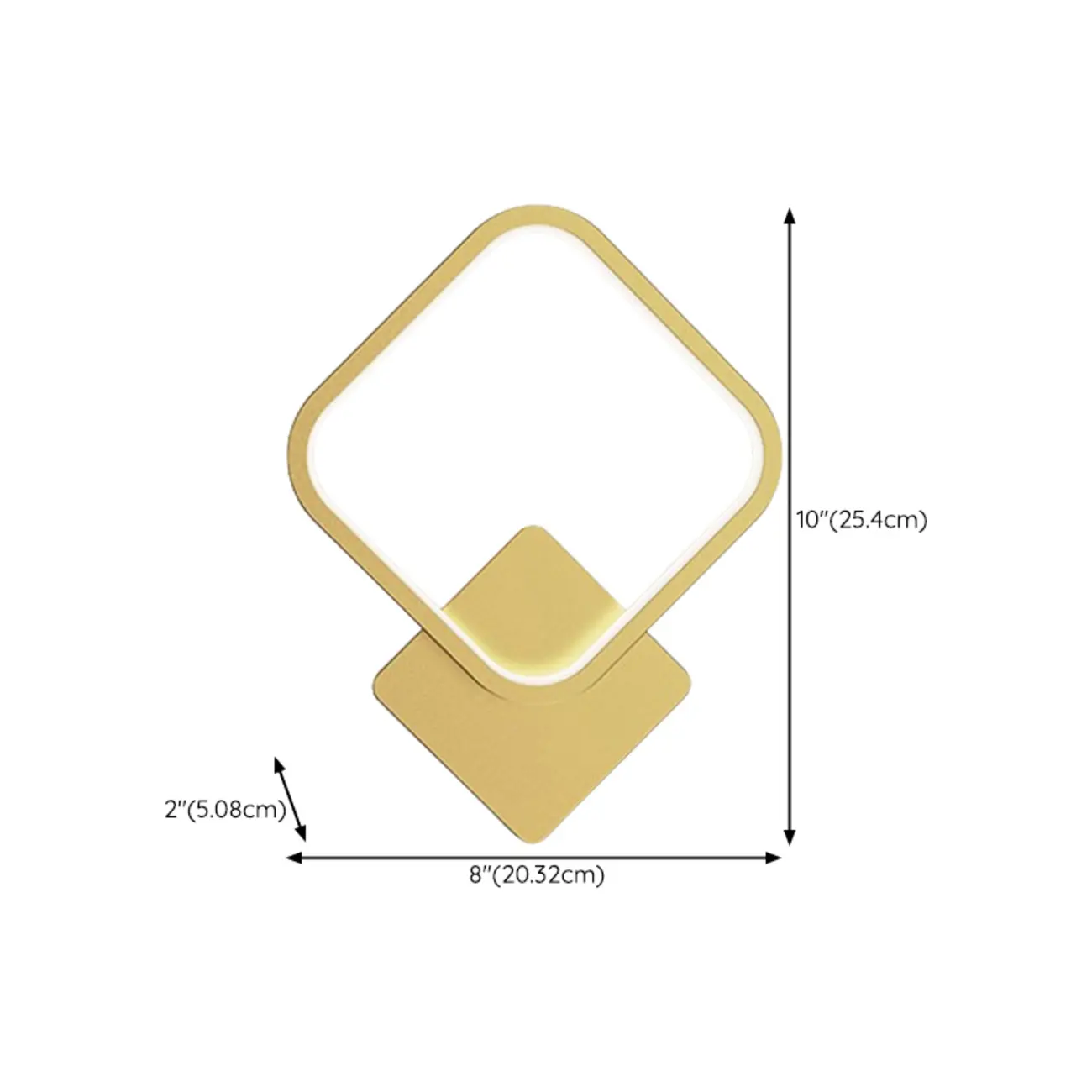 Modern Square LED Wall Sconce with Brass Finish for Bedroom | homeyfad