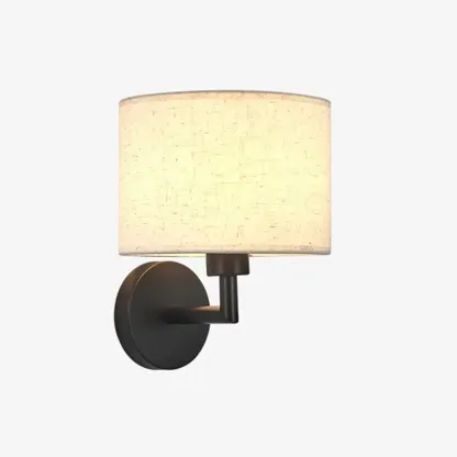 Contemporary Metal Fabric Drum Wall Sconce Image - 4