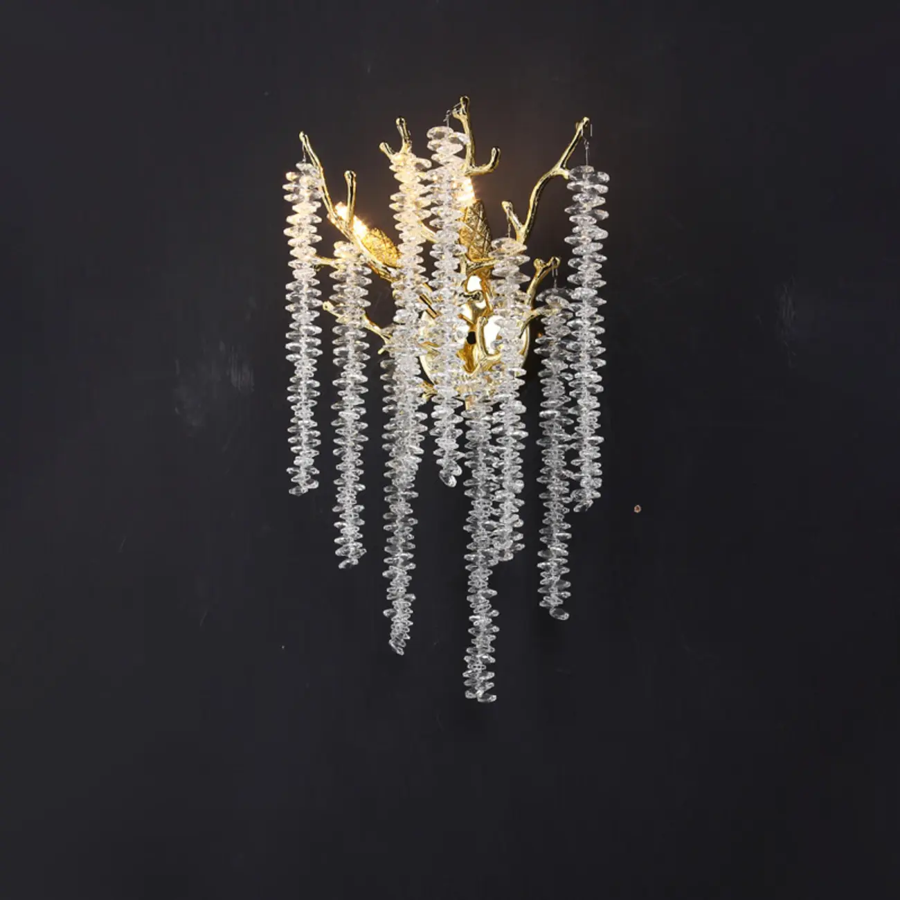Luxury Crystal Branch Gold Metal Wall Sconce Image - 4 | homeyfad