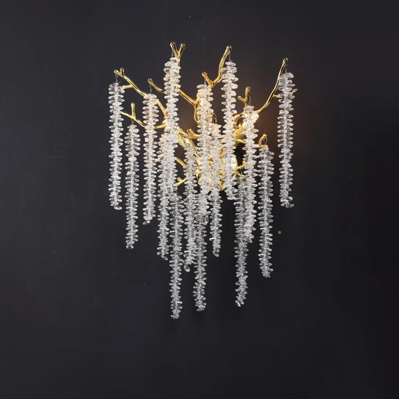 Luxury Crystal Branch Gold Metal Wall Sconce Image - 5 | homeyfad