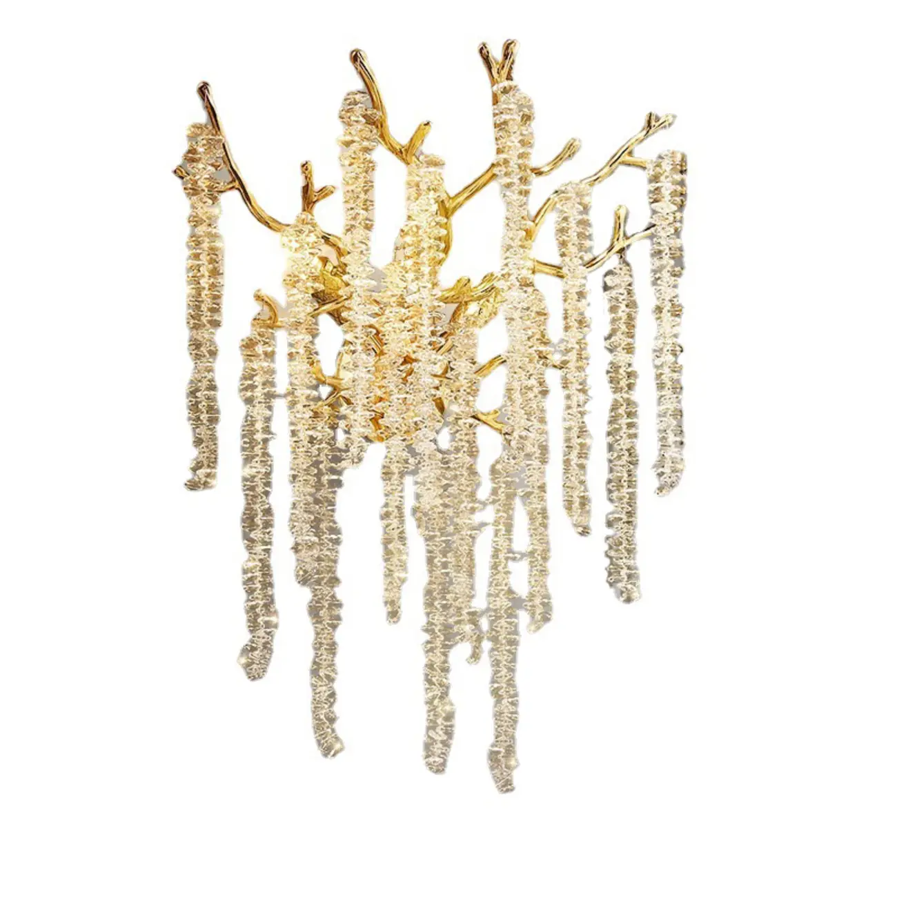 Luxury Crystal Branch Gold Metal Wall Sconce Image - 7 | homeyfad