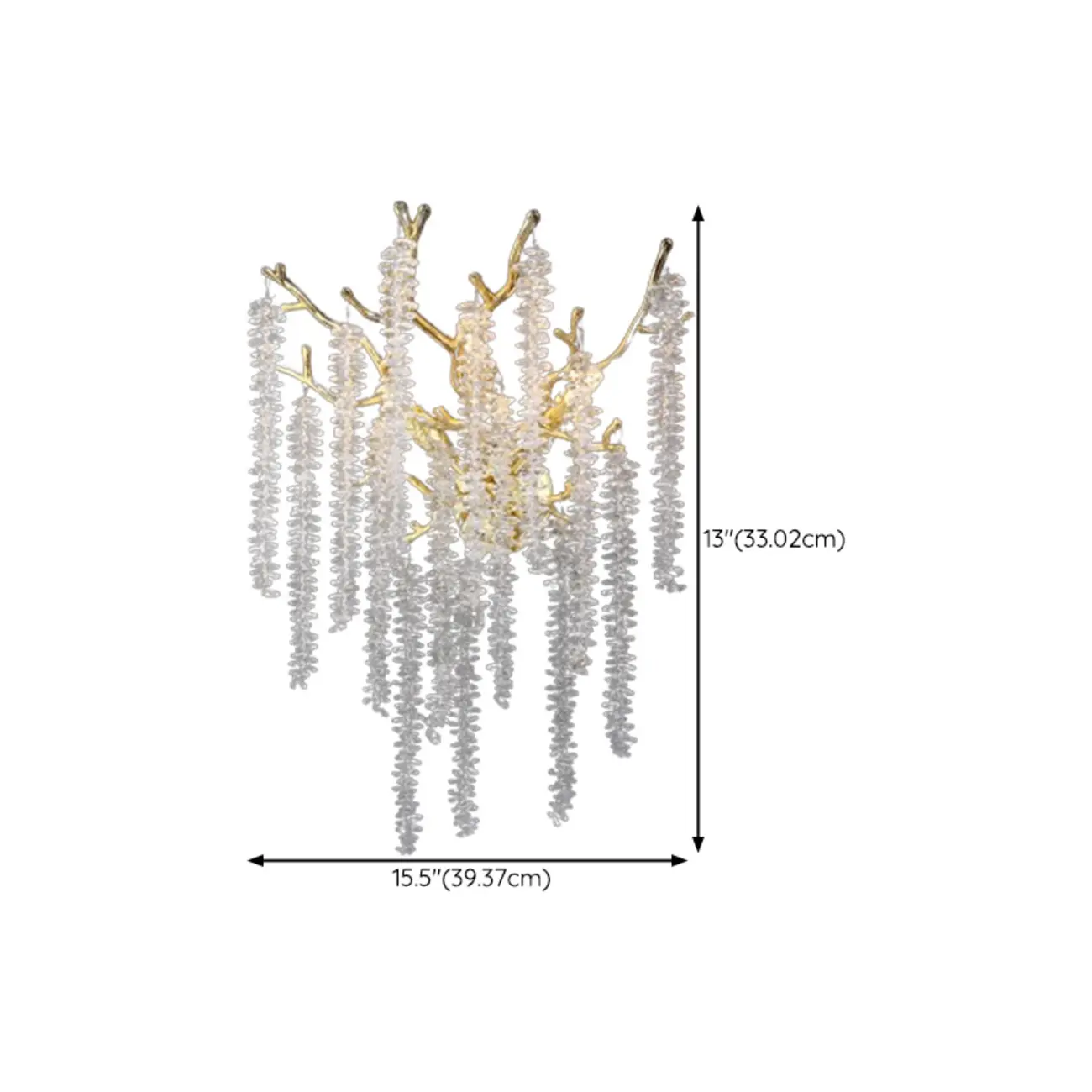 Luxury Crystal Branch Gold Metal Wall Sconce Image - 12 | homeyfad