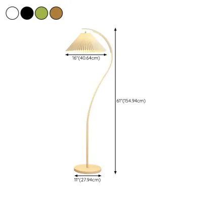 Modern Pleated Fabric White Metal 61" Floor Lamp #size
