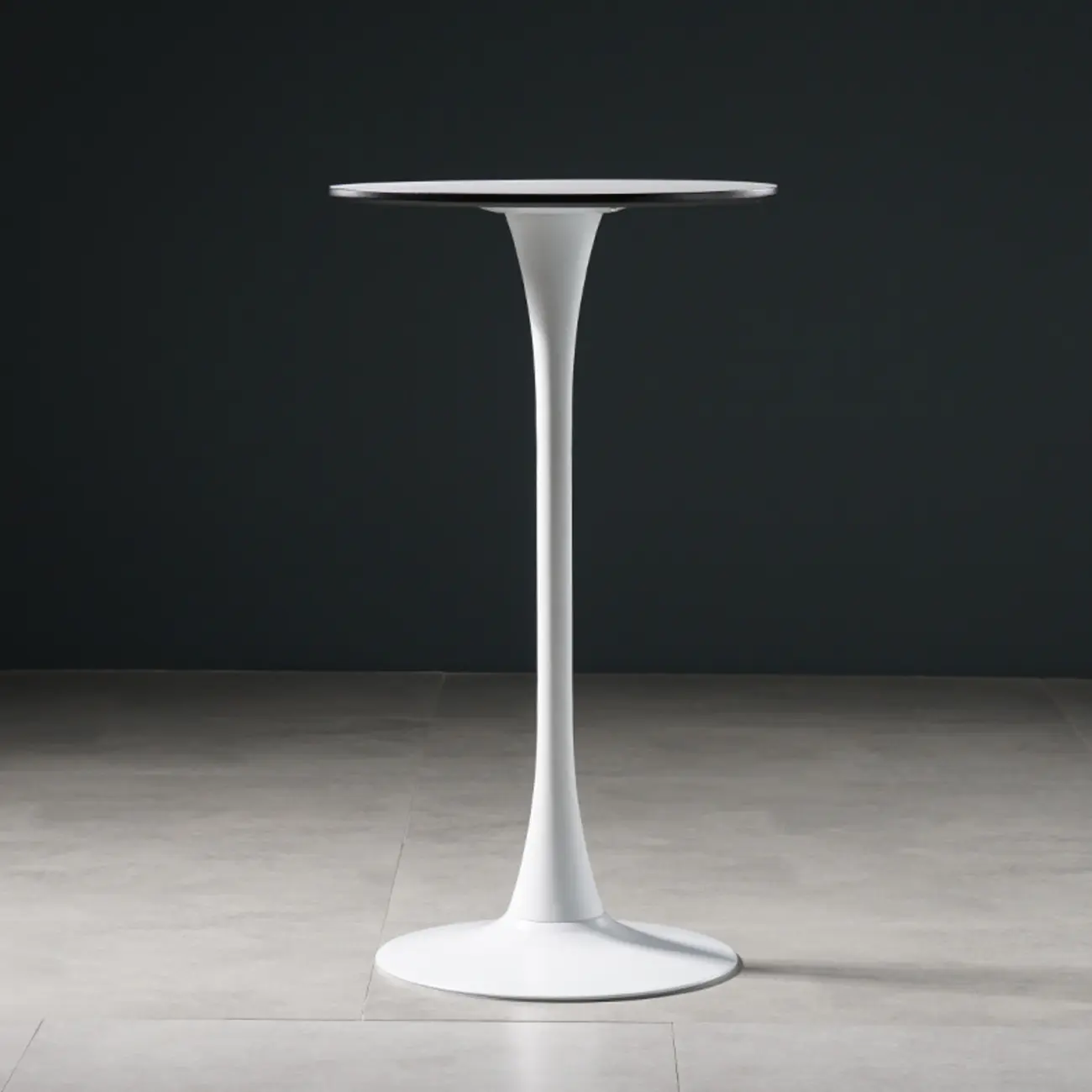 Modern Grey Wooden Round Tulip Base Bar Tables Image - 2 | homeyfad