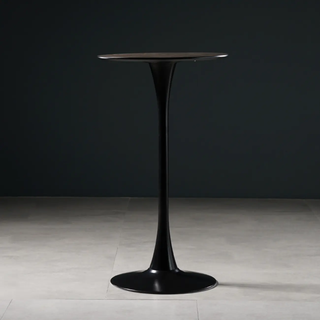 Modern Grey Wooden Round Tulip Base Bar Tables Image - 4 | homeyfad