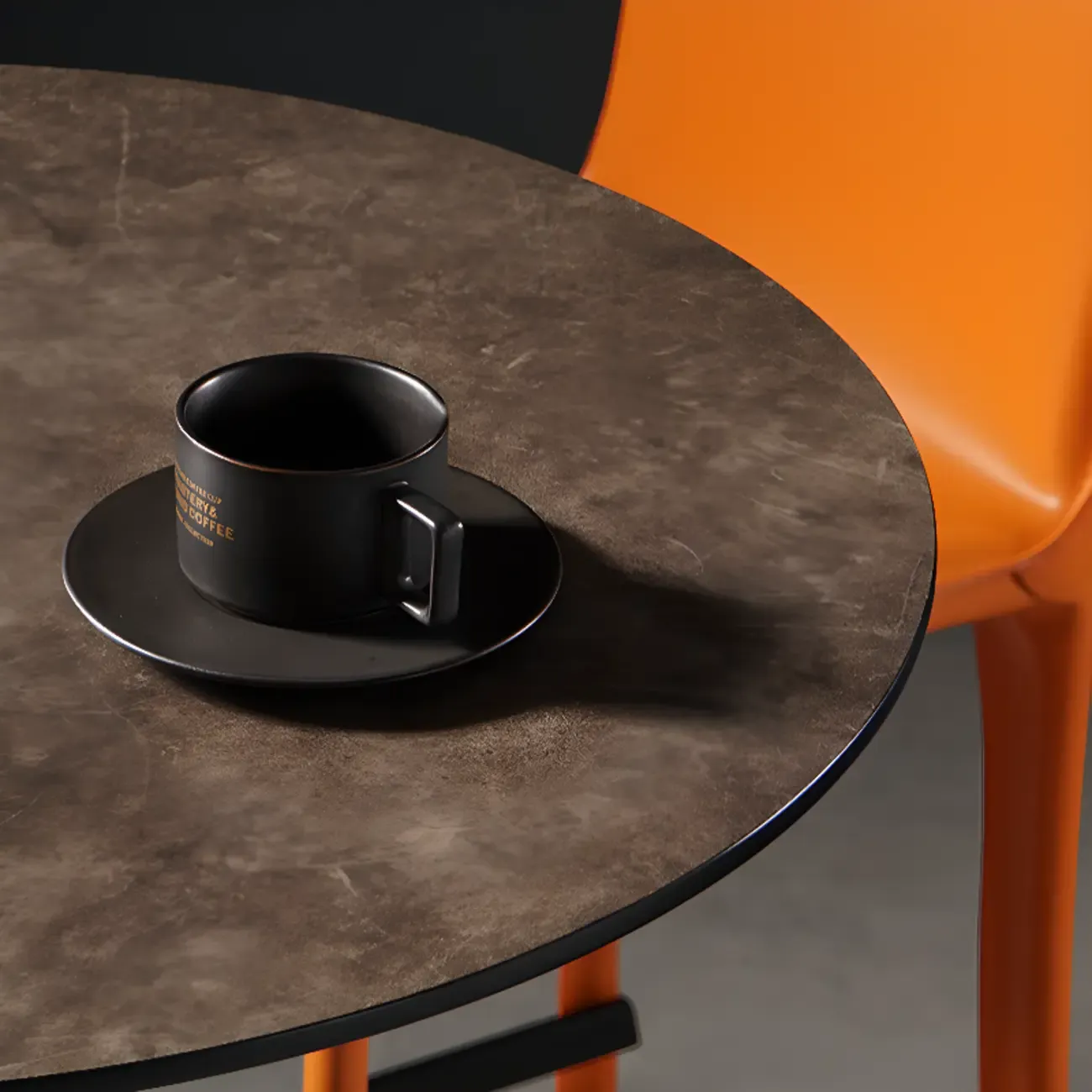 Modern Grey Wooden Round Tulip Base Bar Tables Image - 9