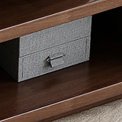 Nut-Brown Solid Wood Entryway Shoe Storage Bench Image - 9