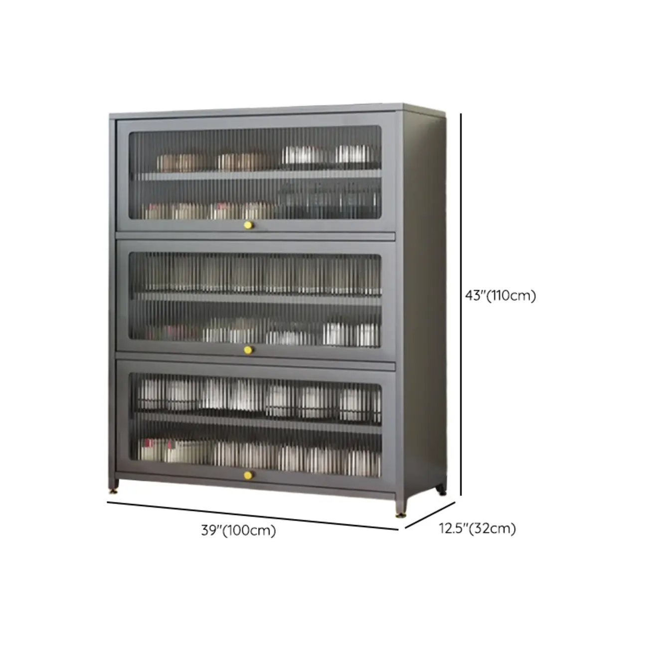 Vertical White Metal Entryway Shoe Storage with Glass Doors Image - 19 | homeyfad